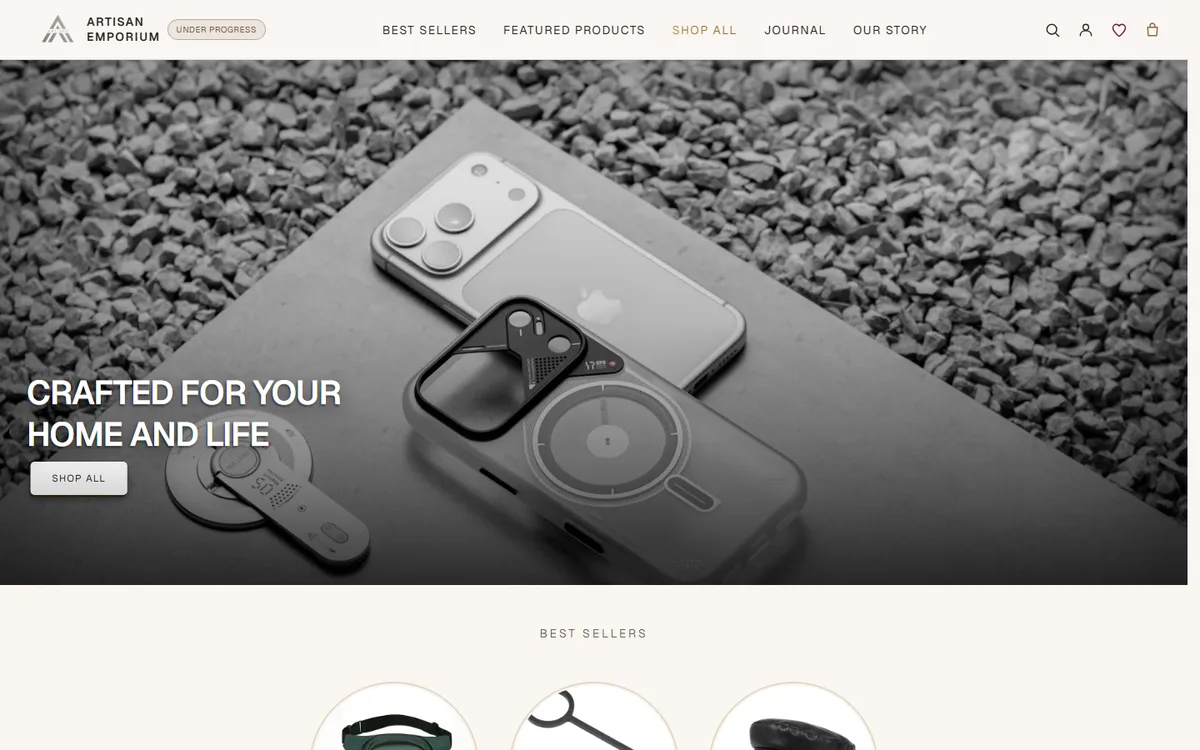 Artisan Emporium website screenshot