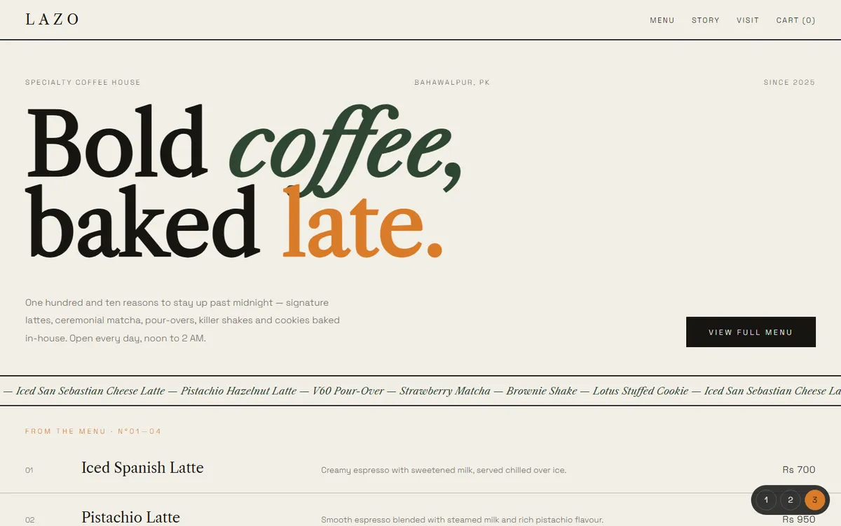 Lazo — Concept C website screenshot
