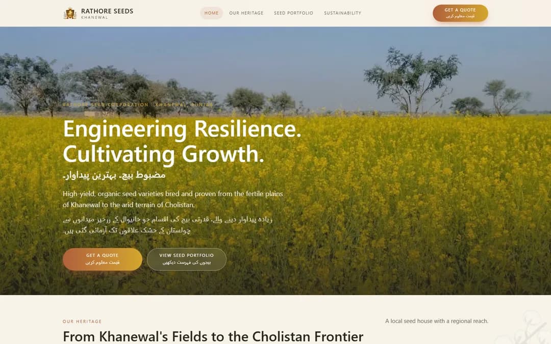 Rathore Seed Corporation desktop screenshot