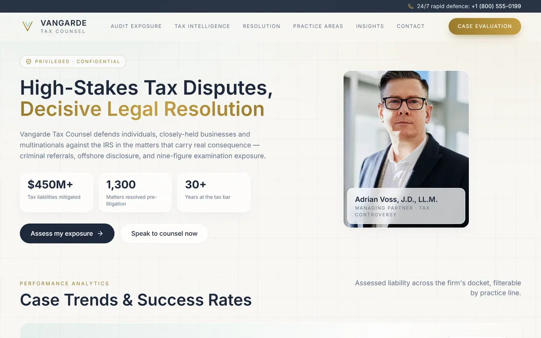 Vangarde Tax Counsel desktop screenshot
