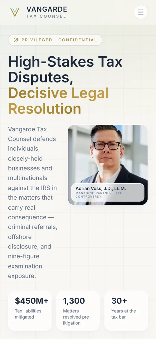 Vangarde Tax Counsel mobile screenshot