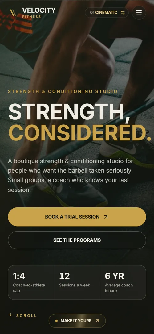 Velocity Fitness mobile screenshot